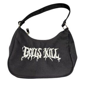 NEW Dolls Kill Logo Mini Bag - Black Goth Shoulder Bag